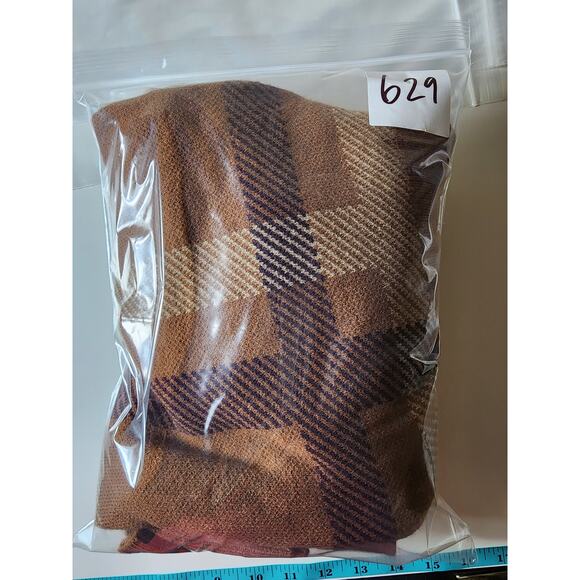 WITTY FOX 2pc Brown Plaid Waist Length Sweater w Spaghetti Strap Top Size- XL - Picture 8 of 8